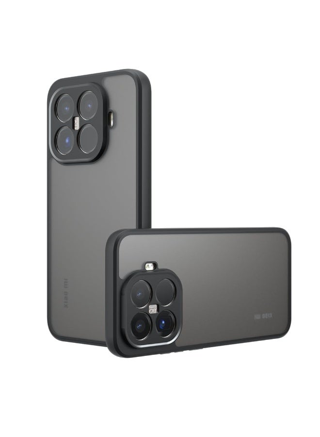 Case Cover Shockproof Hard PC Back Soft TPU Frame Matte Black Slim Protective Cover Compatible with  Xioami 15T Pro ( Black) - Image 1